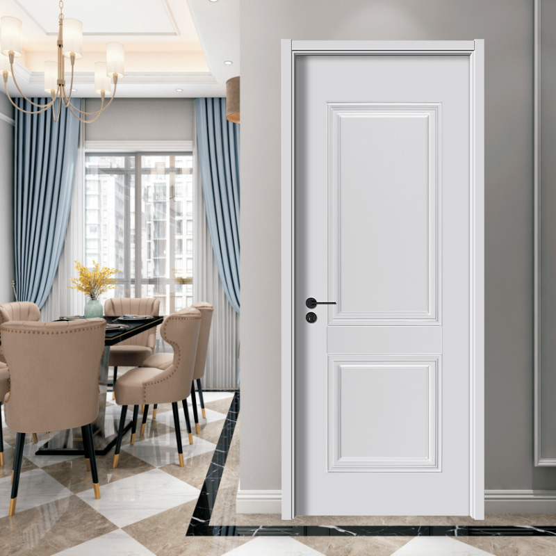 Bord Teak Péinteáilte PVC Bán Doras Adhmaid Soladach